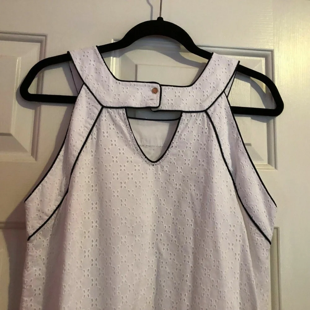 Crown and Ivy White with Blue Trim Ladies Dress Size 12 - Picture 5 of 5